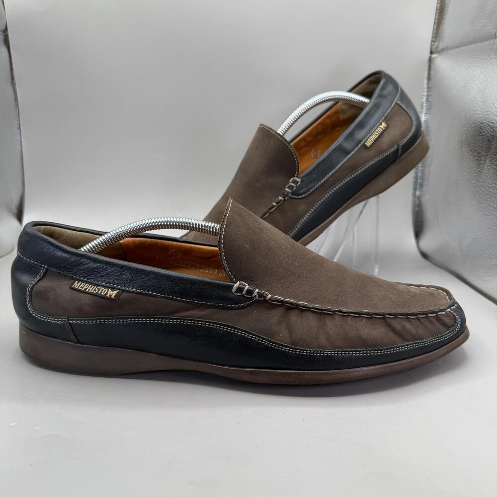 Mephisto Baduard Soft-Air Loafers Shoes Mens Size 13 Brown Leather Slip On